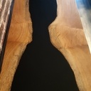 Console vintage Chene et resine epoxy