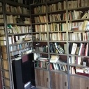 Bibliothèque acier noyer