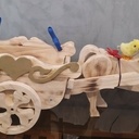 Calèche cheval support plante