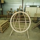 Fauteuil boule frêne en lamellé collé