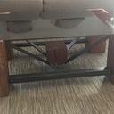 Table basse - Poutre chêne massif et acier