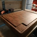 Mini billot de boucher en bois de bout pour Noël