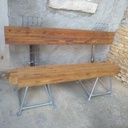Banc acier / bois en matériaux de récup
