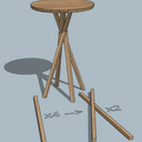 Table d'appoint à pieds croisés style Buenos Aires mais simplifié