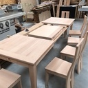 Table avec allonge et coulisse en bois et chaise en hêtre