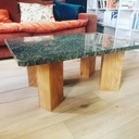 Table basse marbre et chataignier