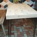 Table palette et acier