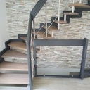 Escalier bois inox avec limons découpés
