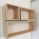 Petit bureau et ses étagères cubes flotantes