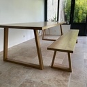Table XXL piètement en chêne et son banc