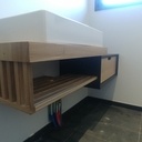 Meuble vasque en chêne