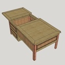 Table basse 4 tiroirs avec coffre bar