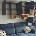 Bibliothèque peinture et bois