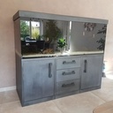 Meuble aquarium en chêne lamellé collé