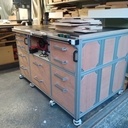 Banc de scie avec défonceuse sous table