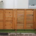 Portail sur roulettes en palettes