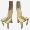 Chaises galbées chêne/frêne-olivier