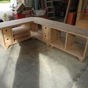 Meuble TV d'angle en merisier