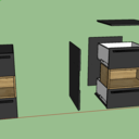 Caisson cuisine avec partie en chêne