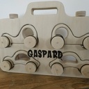 Jouet - valise de voitures en bois