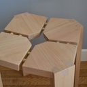 Tabouret quatre quarts