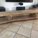 Meuble sous TV en frêne olivier