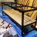 Table basse : Bois et métal