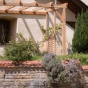 Pergola en douglas - réalisée en chantier participatif