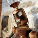 Robot lampe steampunk