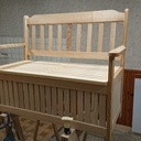 Banc-coffre en frêne pour mon fils