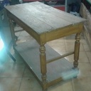 Table haute transformée en table basse