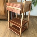 Table de chevet en chêne et sapelli
