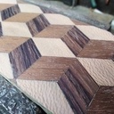 Marqueterie jeux fond cube