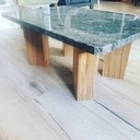 Table basse marbre et chataignier