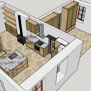 Cuisine originale en cannage et placage