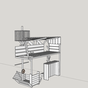 Lit cabanne/bateau pirate