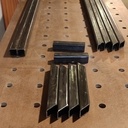 Console chêne et acier