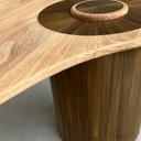 Aura, table basse chêne et marqueterie de paille