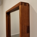 Duo de petits meubles en chêne, lave-mains et miroir