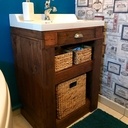 Meuble vasque en bois de palettes