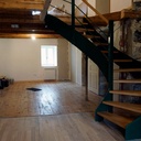 Fabrication d'un escalier quart tournant balancé acier bois