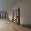 Escalier à l’anglaise à une volée droite balancée en pied et en tête.