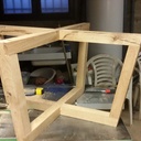 Table basse chene et verre