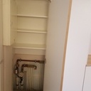 Meuble de coin, mélange de mélaminé et de contre-plaqué chêne