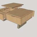 Table basse à double plateaux relevables