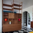 Meuble TV/biblio inspiré "mid-century"