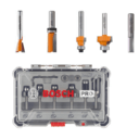 Kit complet affleureuse Bosch GKF 600 Professional + base plongeante + rails + 14 fraises CMT/Bosch