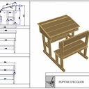 Pupitres d'écolier à l'ancienne