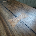 Tabouret en Noyer et loupe d'Orme