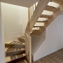 Escalier double quart tournant